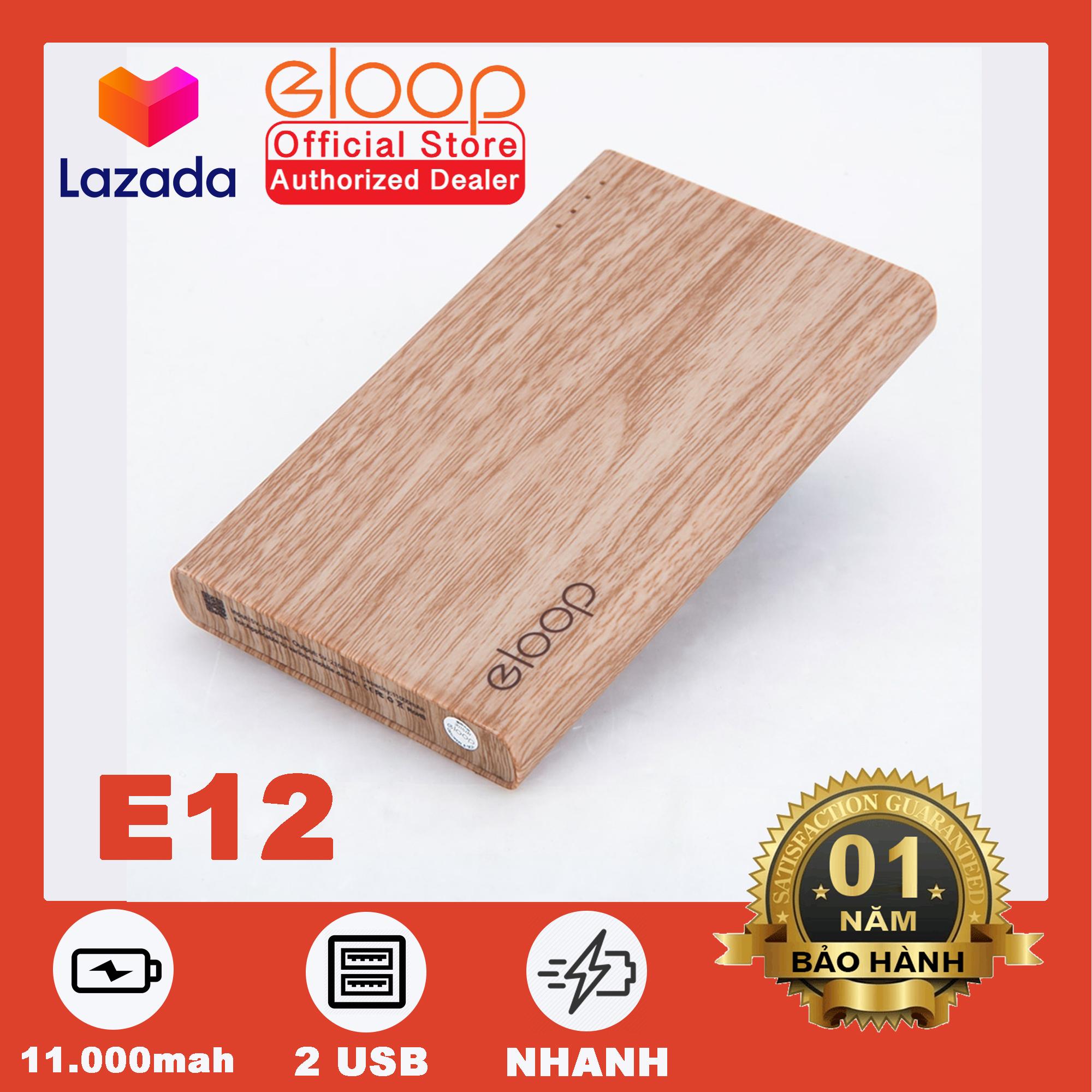 Pin Sạc Dự Phòng ELOOP E12 11.000 mAh - Hãng Phân Phối Chính Thức