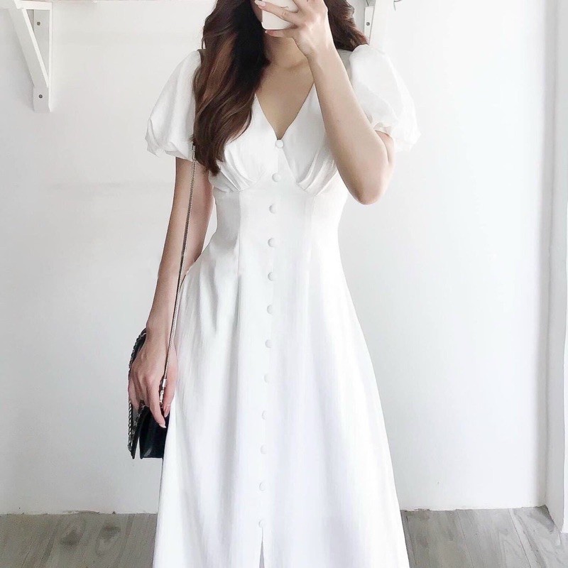 Đầm cổ V nhúng ngực 3 màu