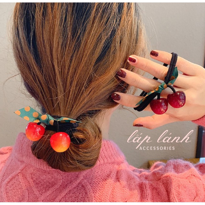 Cột tóc trái cherry HQ dễ thương