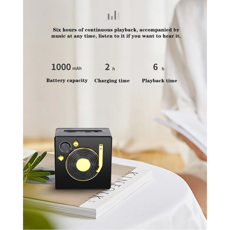 Loa Bluetooth Mini Phong Cách Retro LS400, Bluetooth 5.0, Hỗ Trợ Thẻ Nhớ