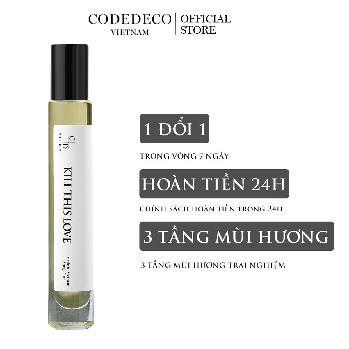 Tinh dầu nước hoa CODEDECO Kill This Love 10ml dạng chai lăn tiện lợi
