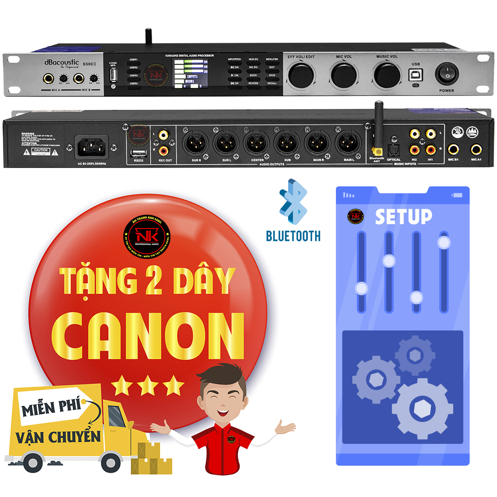 [HCM]Vang số DB ACOUSTIC S500 II Bluetooth bảo hành 24 tháng tặng dây canon miễn phí vận chuyển setup