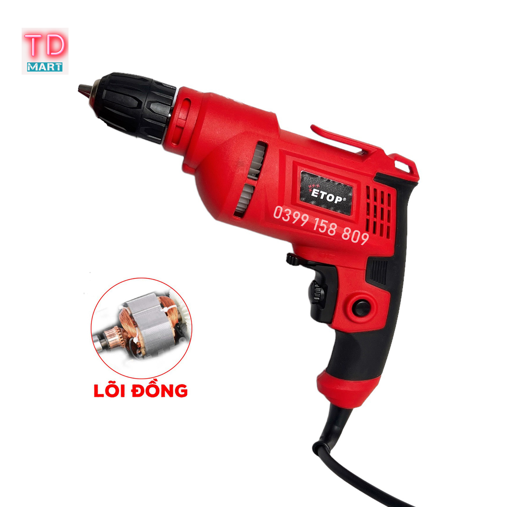 Máy khoan etop xh-10a công suất 620w - lõi đồng 100% đầu 10 ly