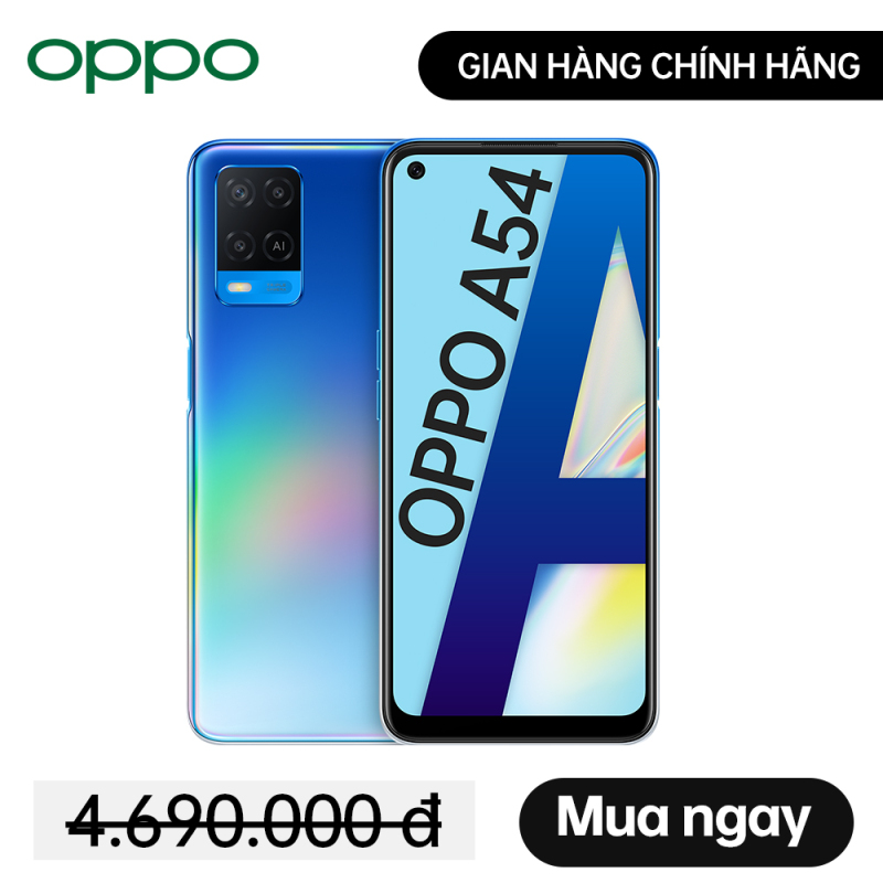 Điện thoại OPPO A54 4GB/128GB - Hàng Chính Hãng, mới 100%, Nguyên Seal, Bảo hành 12 tháng