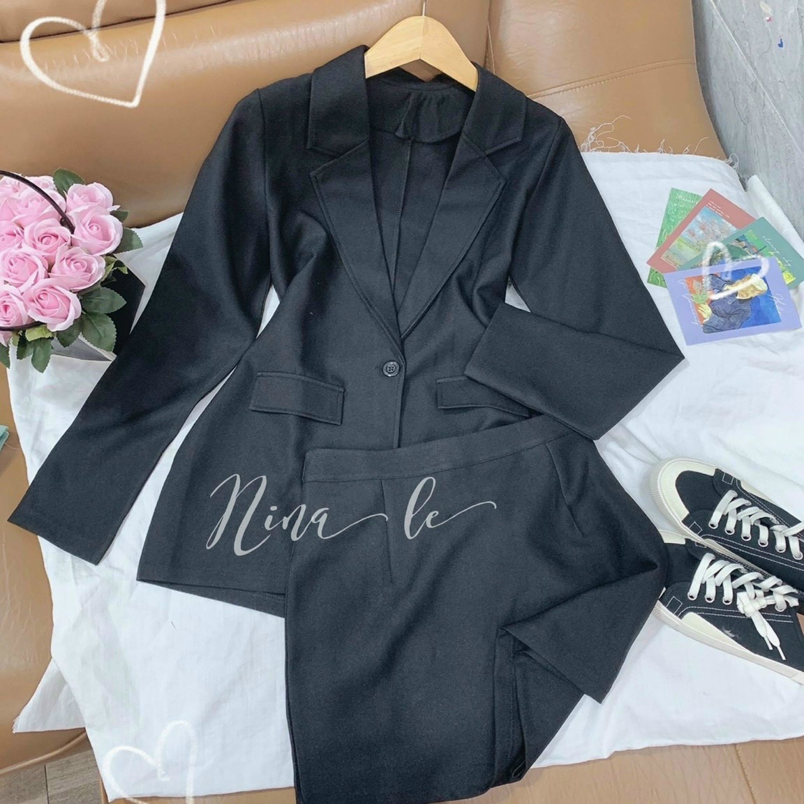 Sét vest tay dài chân váy quá đẹp