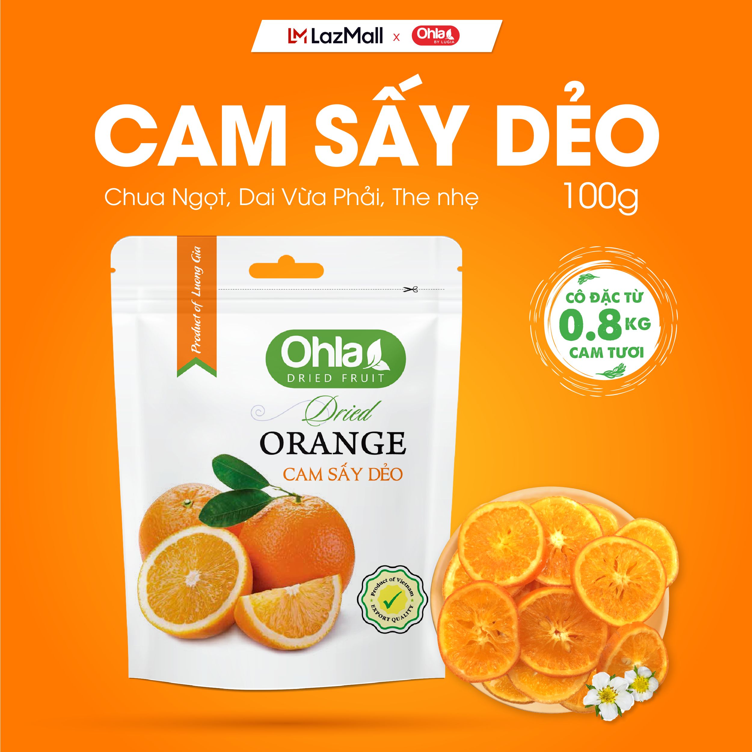 Cam sấy dẻo Ohla - 100gr