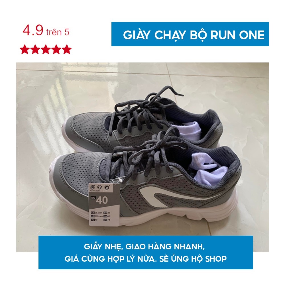 Giày chạy bộ nam Decathlon Run One siêu nhẹ - Xám