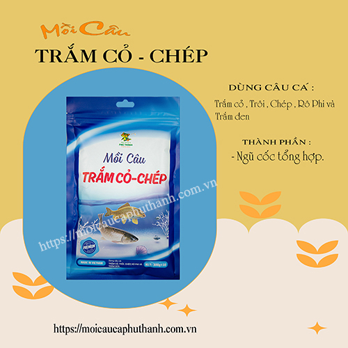 [Hàng chuẩn] Mồi câu trắm cỏ - chép - Mồi câu cá Phú Thành