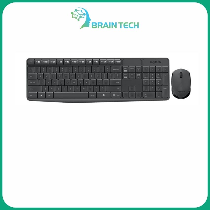 [Freeship] Bộ Phím Chuột Không Dây Logitech MK235 -Braintech- BR251 Thiết Kế Nhỏ Gọn,Giảm Ồn,Dễ Cầm Di Chuyển,Độ Nhạy Cao,Chuyên Văn Phòng,Chơi Game,Dùng Cho Máy Tính/PC/Laptop