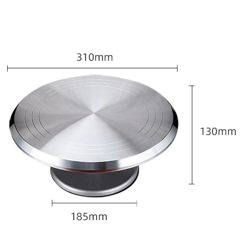 Bàn xoay inox 31cm bàn xoay inox làm bánh kem, xoay cây cảnh, đá phong thủy, đóng gói hàng hoá