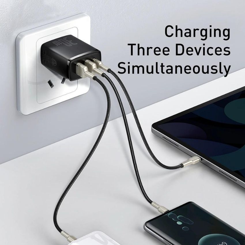 Củ, cóc sạc compact ccxj baseus sạc nhanh, nhỏ gọn 30w pd, qc3.0 usb dual port +type c sạc cùng lúc nhiều thiết bị