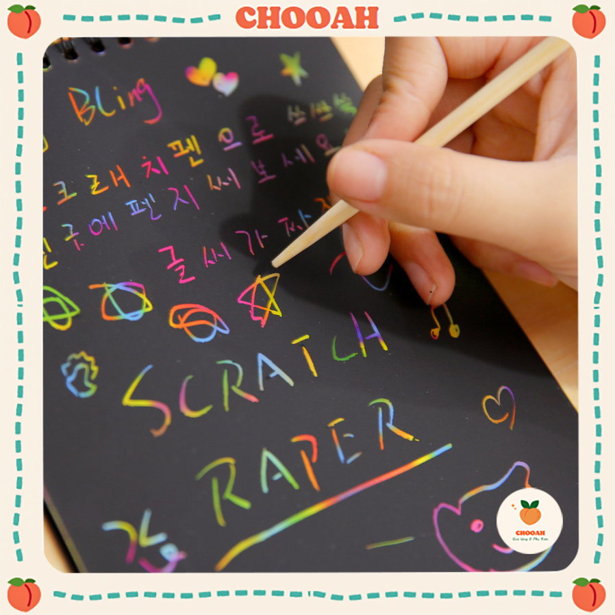 Sổ than ma thuật cầu vồng scratch note chooah scratchnote095