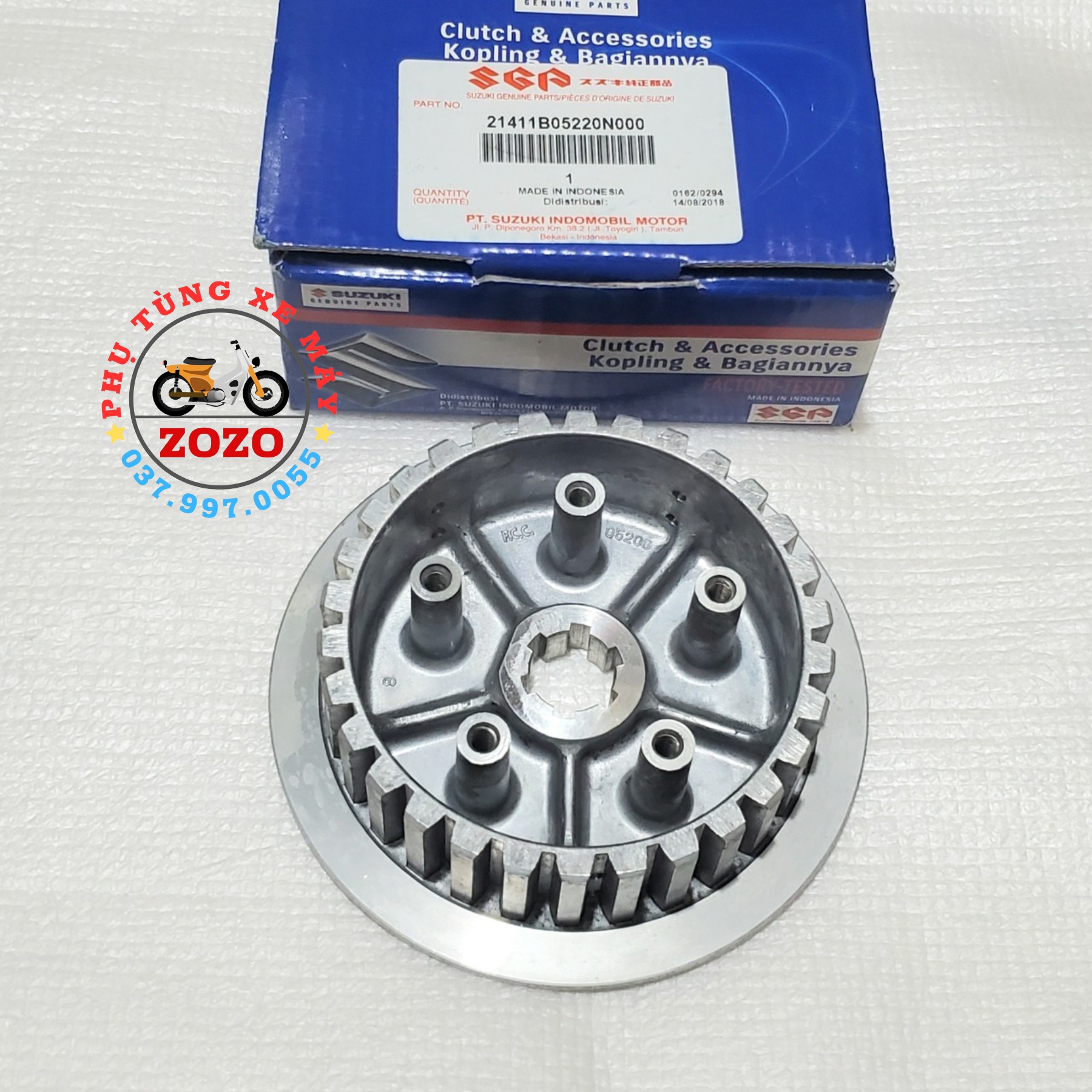 Đế nhôm nồi raider xăng cơ, satria fu zin suzuki indo - 21411b05220n000