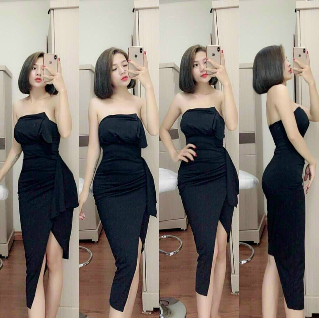 [HCM]Đầm cúp ngực xếp ly ( có mút ngực)