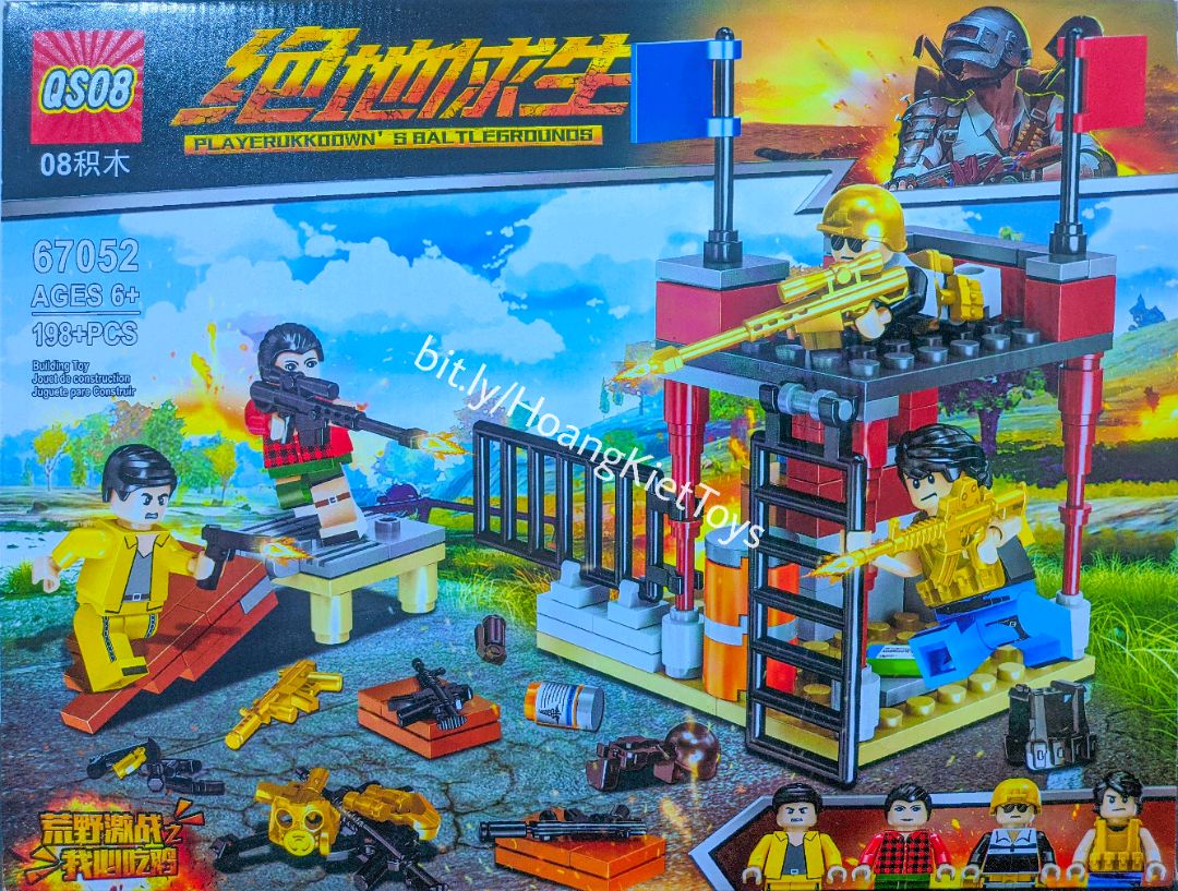 [HCM]Lego PUBG Minifigure QS08 67052 198+pcs lắp ráp Playerunknowns battlegrounds