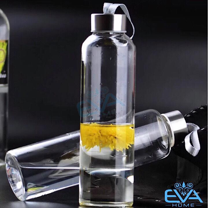 Bình Đựng Nước Thủy Tinh Có Dây Xách 500 Ml