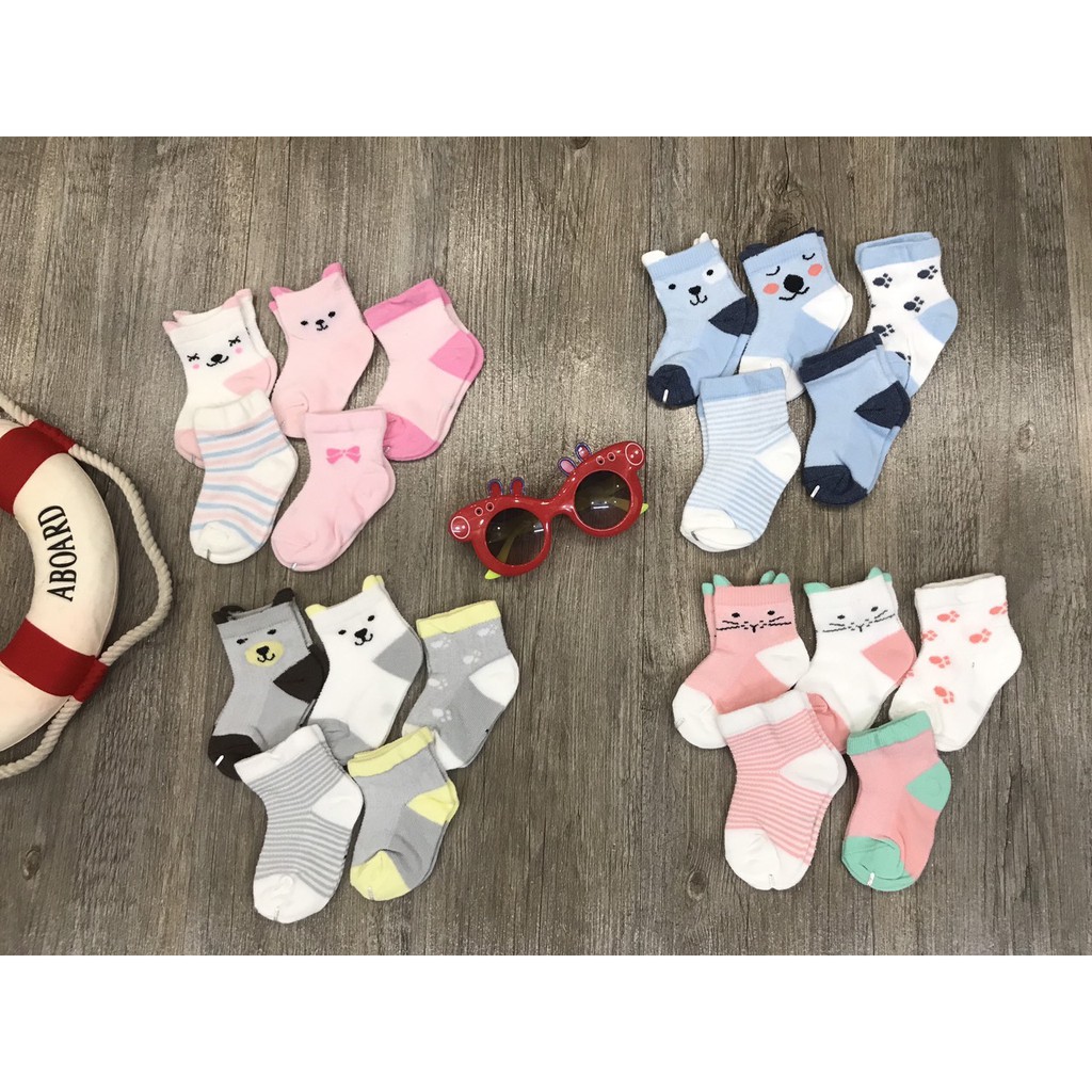Set 5 đôi tất hình thú cao cổ cho bé