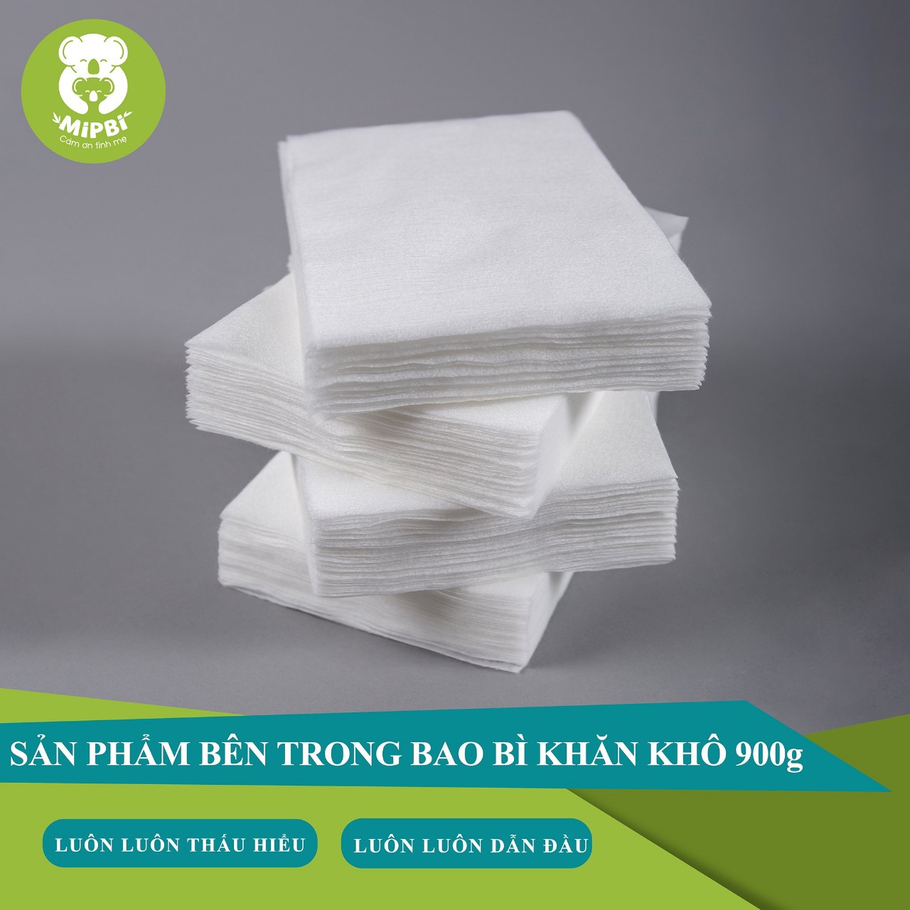Combo 3 gói khăn khô đa năng Mipbi 600g