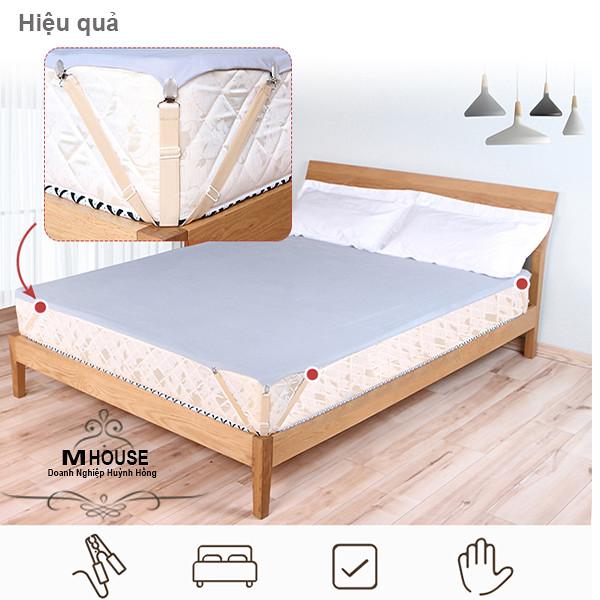 Combo 4 Kẹp Chống Xê Dịch Drap Trải Giường,Kẹp Cố Định Chăn Ga Giường,Dây Chằng Góc Nệm,Phụ Kiện Giường Ngủ, Bộ Chăn Gói Drap Giường