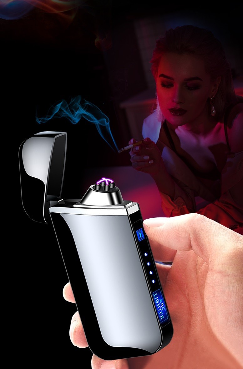 bật lửa điện plasma nút nguồn cảm ứng chống gió