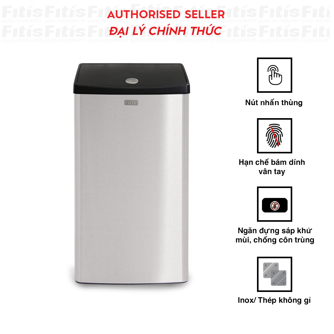 Thùng rác Fitis Mega Nhấn - 40L
