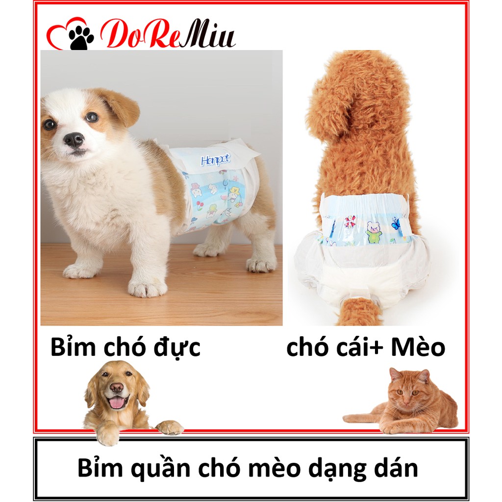 LanPet - Tã bỉm chó đực (Bịch 10 miếng) dạng băng rốn