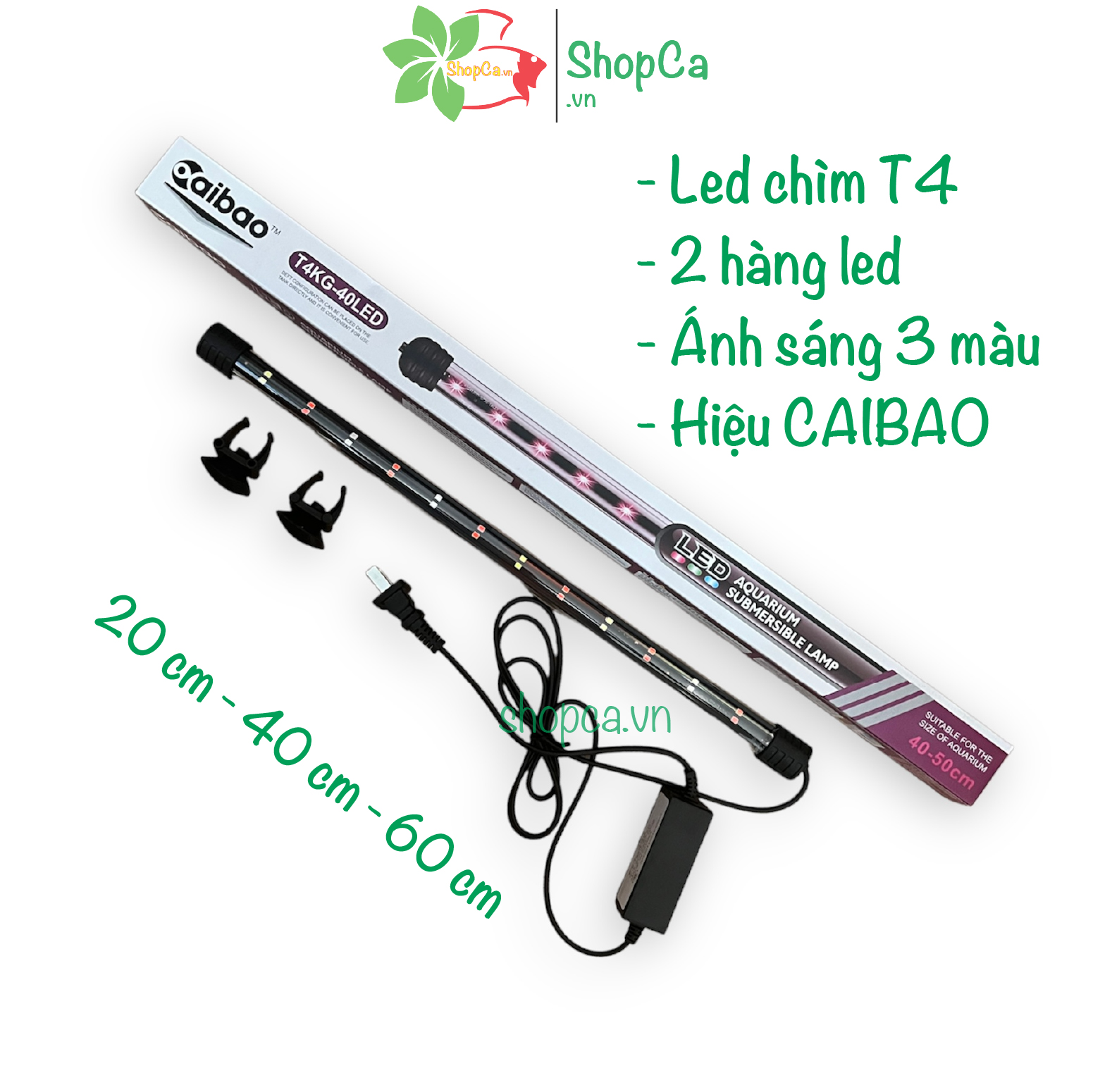 Đèn led chìm Caibao T4-20, T4-40, T4-60 LED cho bể cá cảnh, bể thủy sinh