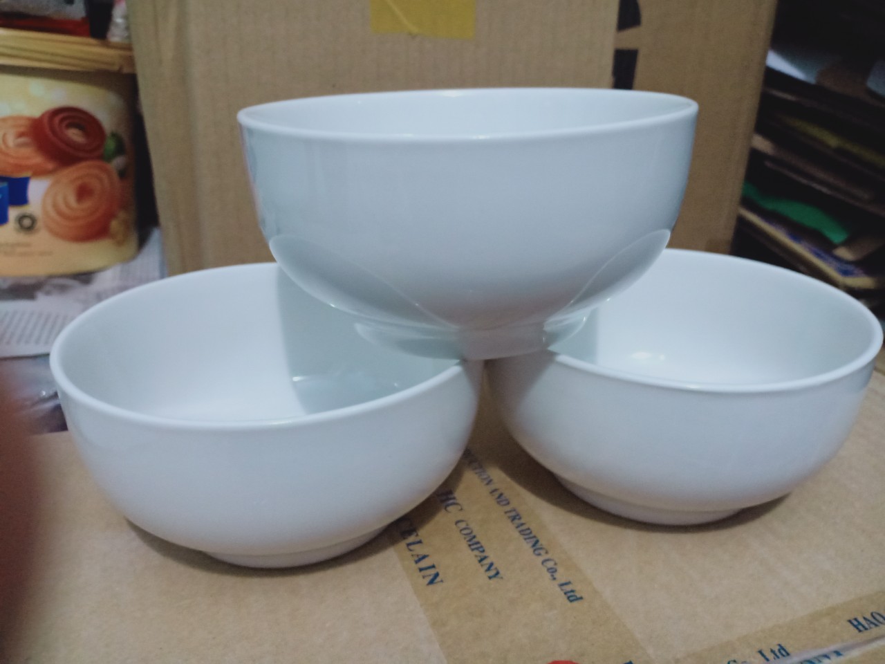 [HCM]Bộ 3 chén sứ trắng trơn