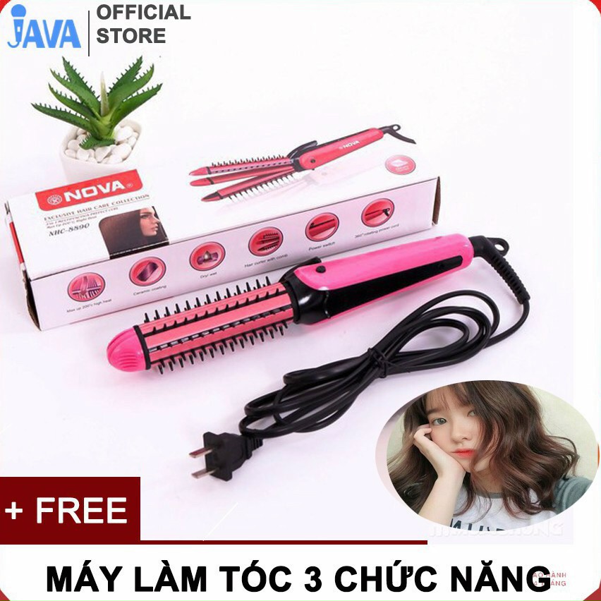 Máy Làm Tóc Mini 3 Chức Năng Uốn, Duỗi, Dập Xù NOVA