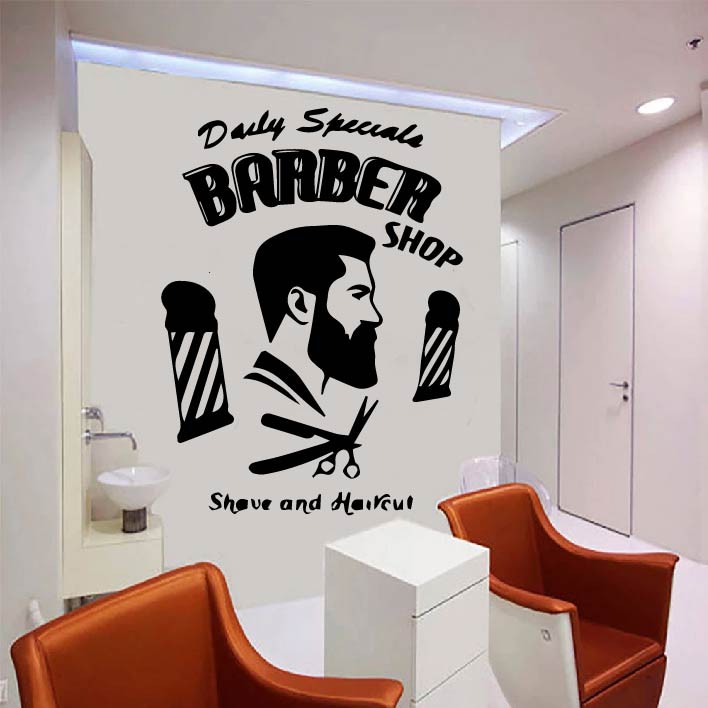 Decal Trang trí Barber, Salon cắt tóc P2