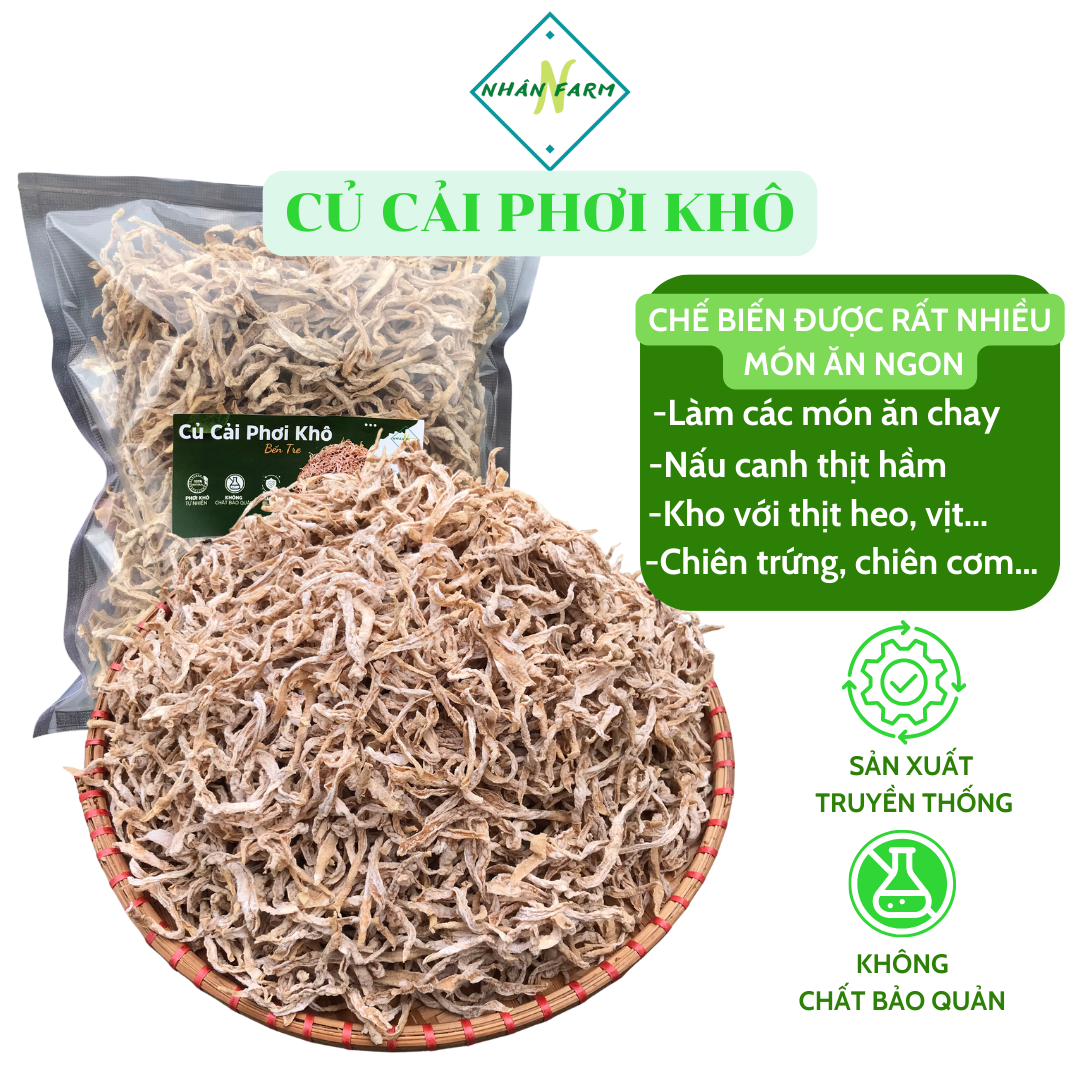 Củ cải khô sợi nhỏ ngon giòn ngọt - Túi 500gr