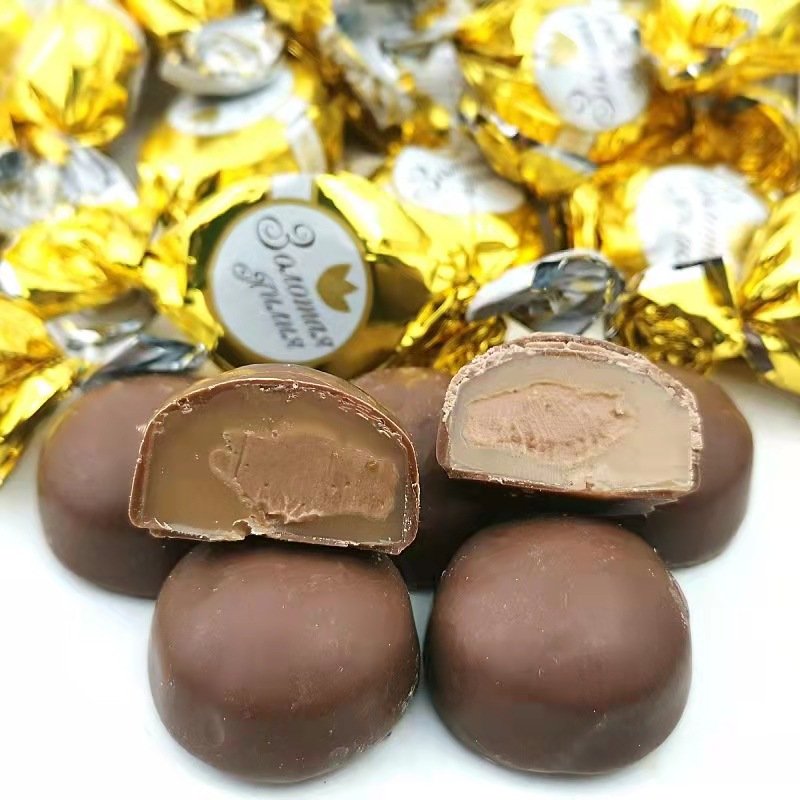 Combo 1000g kẹo socola nga bông huệ vàng konti “golden lily” gói 500g ăn cực ngon
