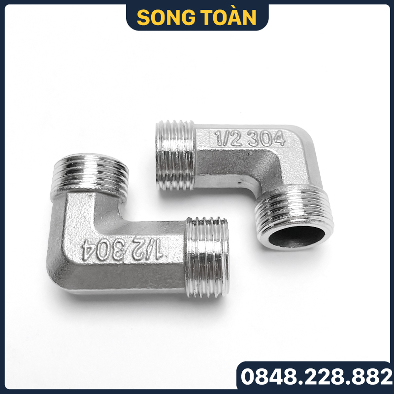 Co ren inox, co ren ngoài inox 304 phi 21, cút ren inox 304