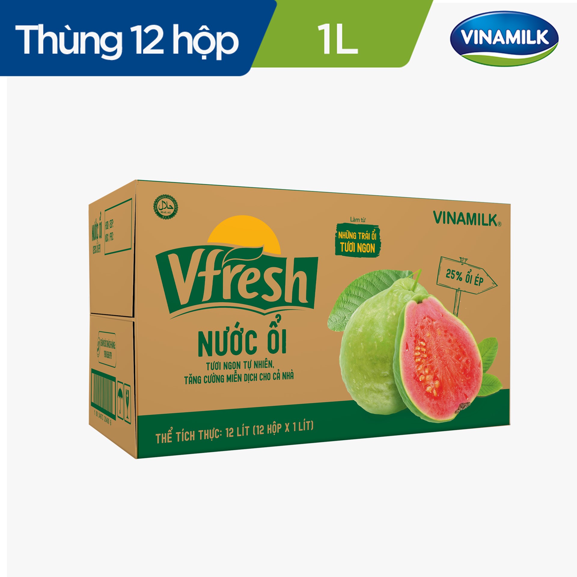 6 hộp Nước Vfresh ổi ép Hộp giấy 1L