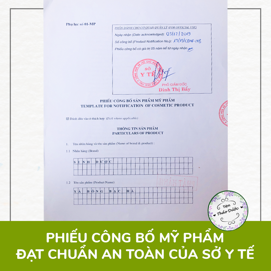 Xà Bông Sinh Dược Bạc Hà ( Sảng Khoái, Mát Lạnh) 100gr