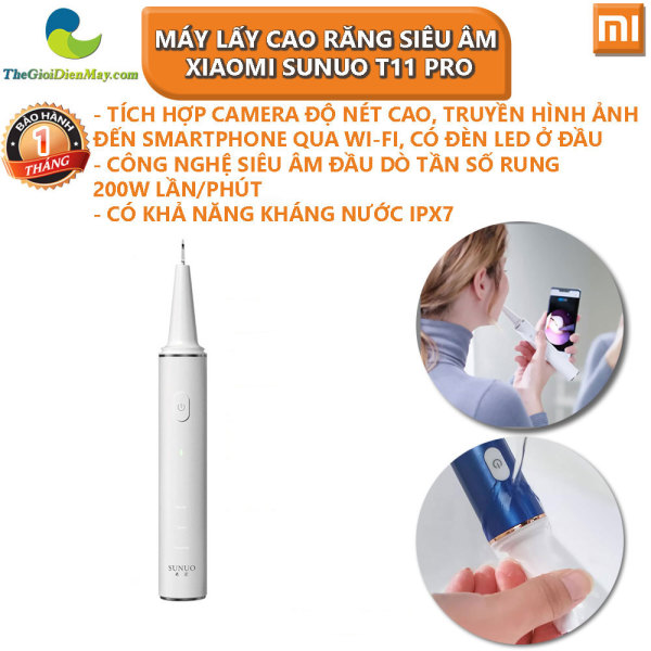 Máy lấy cao răng siêu âm Xiaomi Sunuo T11 Pro - Bảo hành 1 tháng - Shop Thế Giới Điện Máy