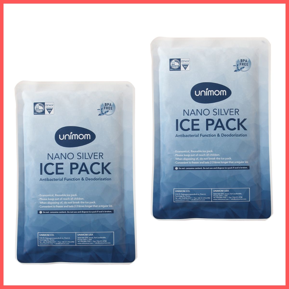 Combo 4 túi đá khô giữ lạnh Unimom Hàn Quốc