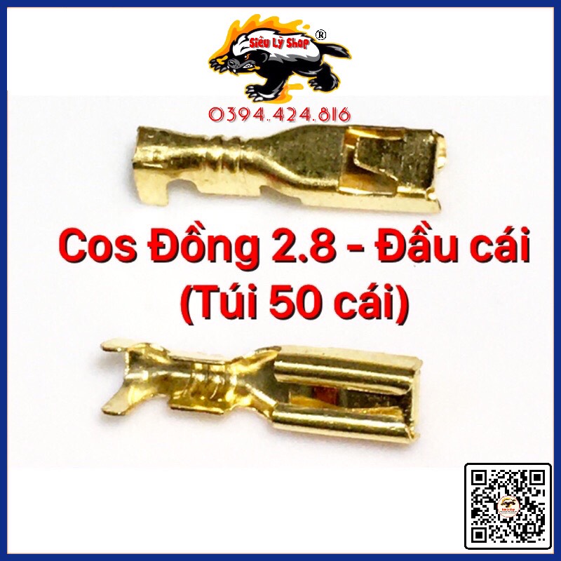 Giắc cos 2.8 Đồng - Đầu cái (Set 50cái)