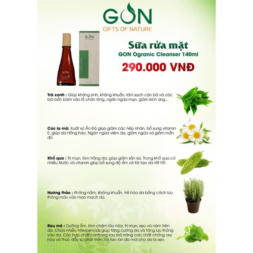 [Chính Hãng] Sữa rửa mặt Gon Sạch Mụn - Sáng da