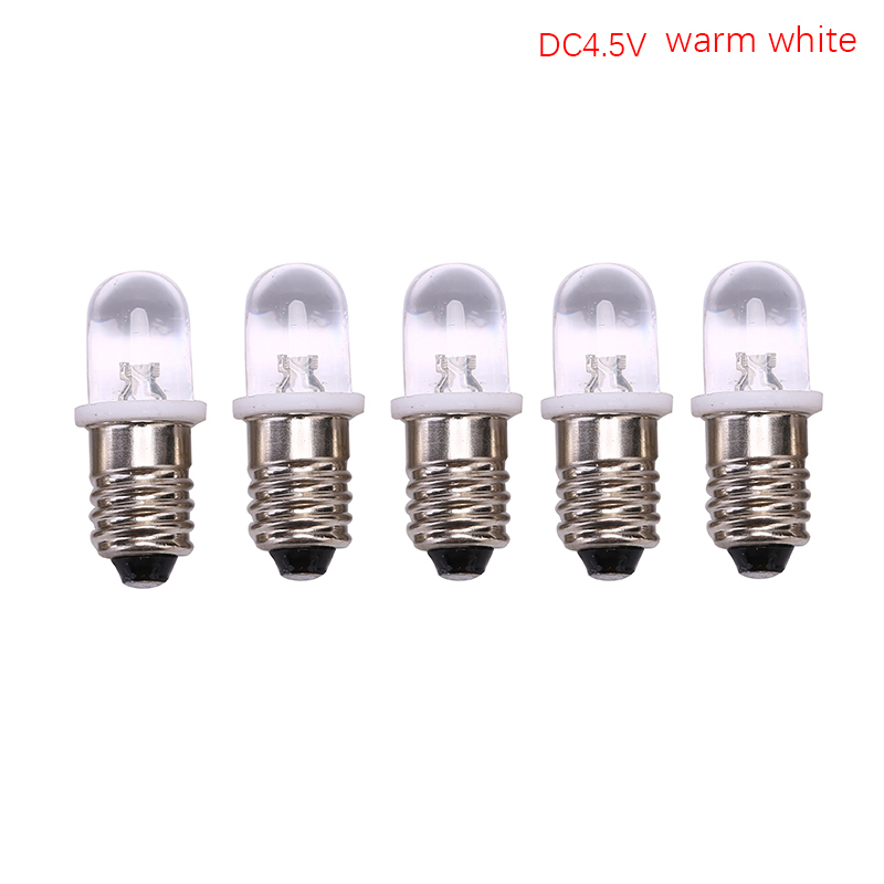 Greenwind 5pcs E10 Led Bulb DC 3V 4.5V Instrument Bulb Indicator Bulb Flashlight Bulb