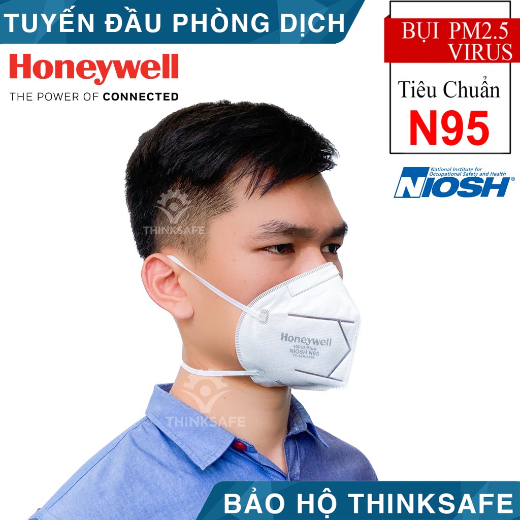 Khẩu trang KN95 Honeywell H910 Plus - Khẩu trang 3d mask đạt tiêu chuẩn KN95 chống bụi, phòng độc, Khẩu trang phòng dịch chính hãng - Bảo Hộ Thinksafe