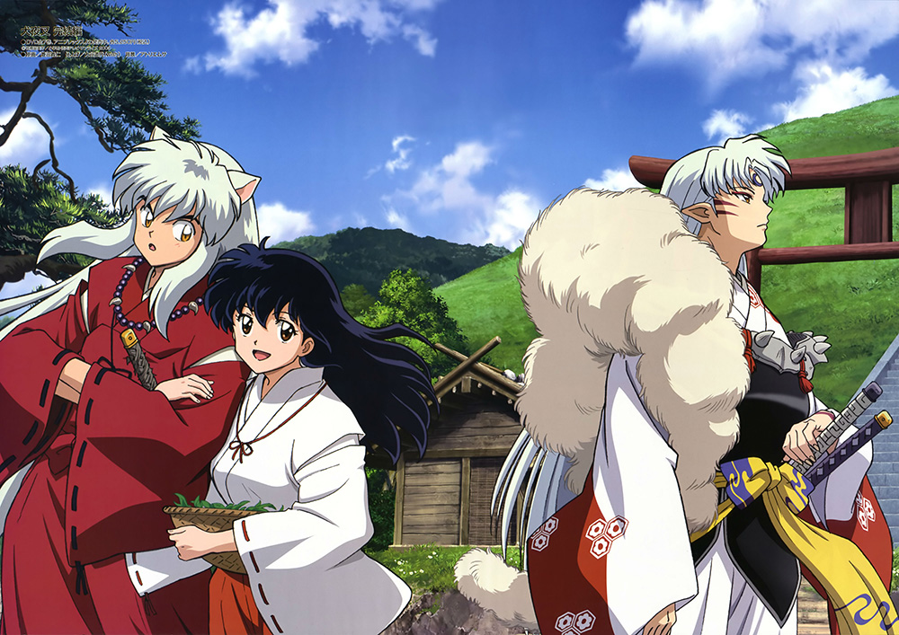 Poster A3 dán tường Anime, decal 30x42 trang trí có keo InuYasha Wallpapers 1