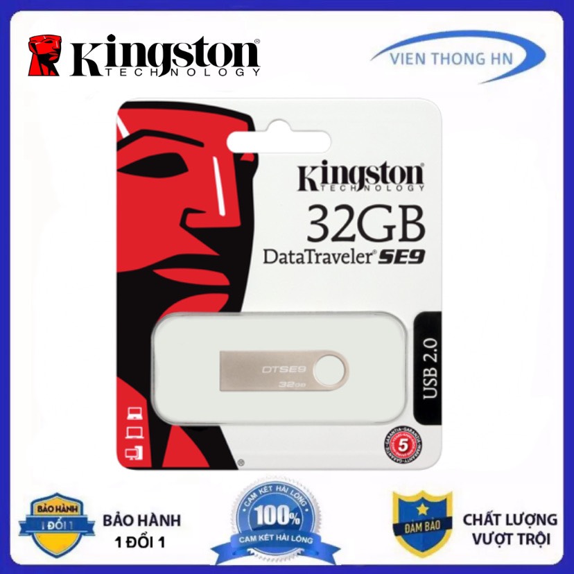 USB 2.0 Kingston DataTraveler SE9 32GB (bạc)