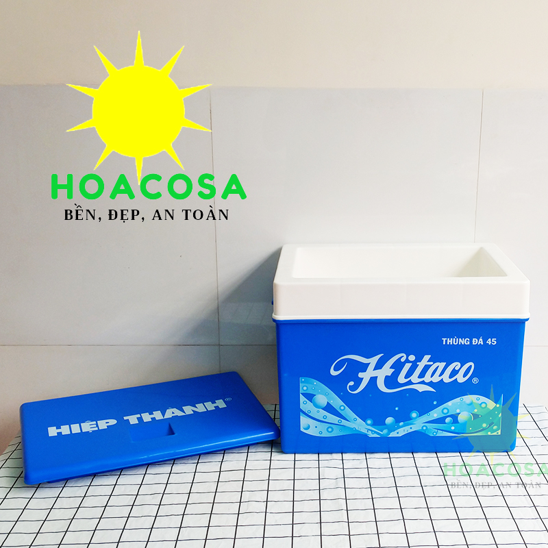 Thùng Đá 45L Hitaco Nắp Rời Nhựa Hiệp Thành, Có Vòi Xả,Dày Dặn, Giữ Đá Lâu- Đồ Gia Dụng Hoacosa.