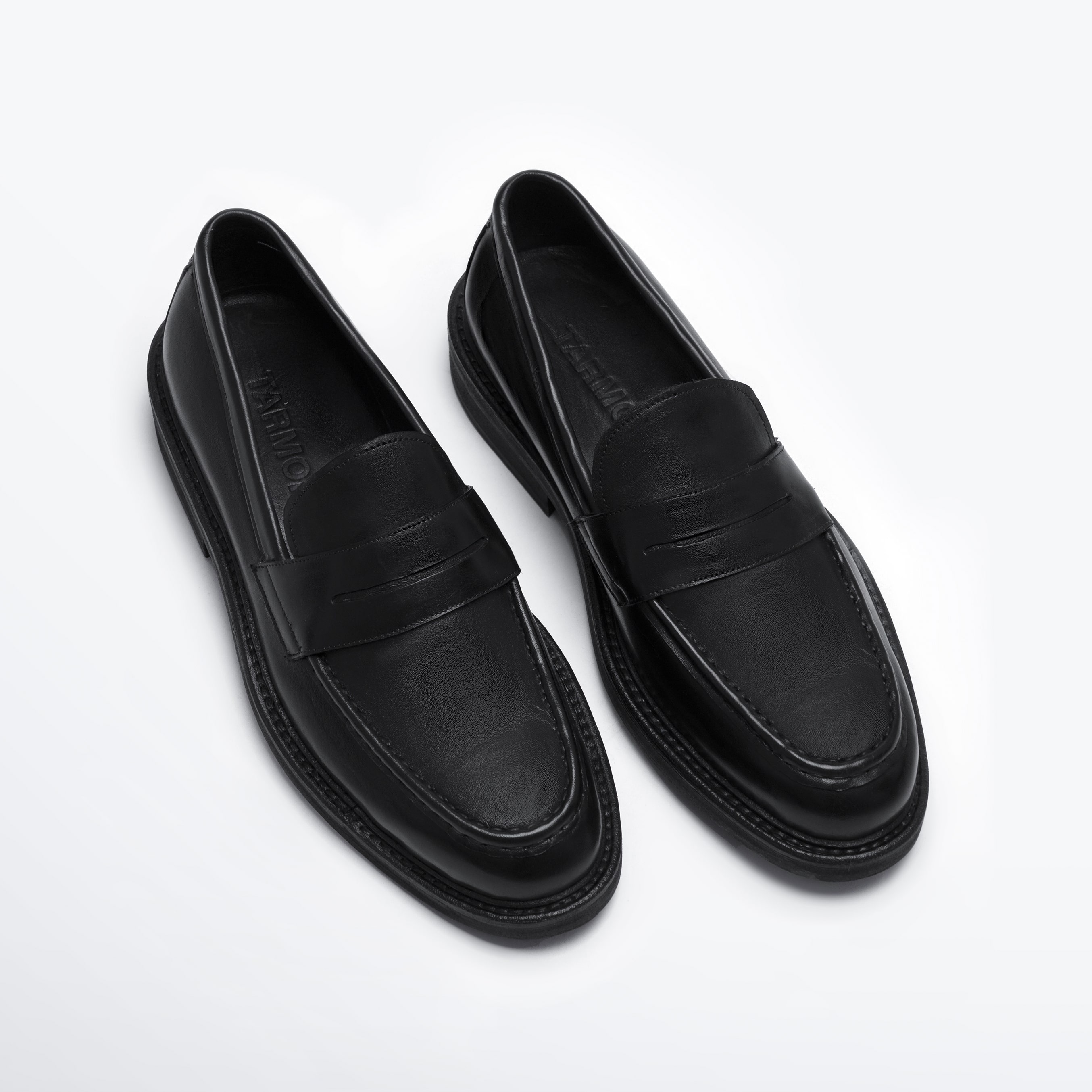 Giày Penny Loafer Nam TARMOR Da Thật Màu Đen