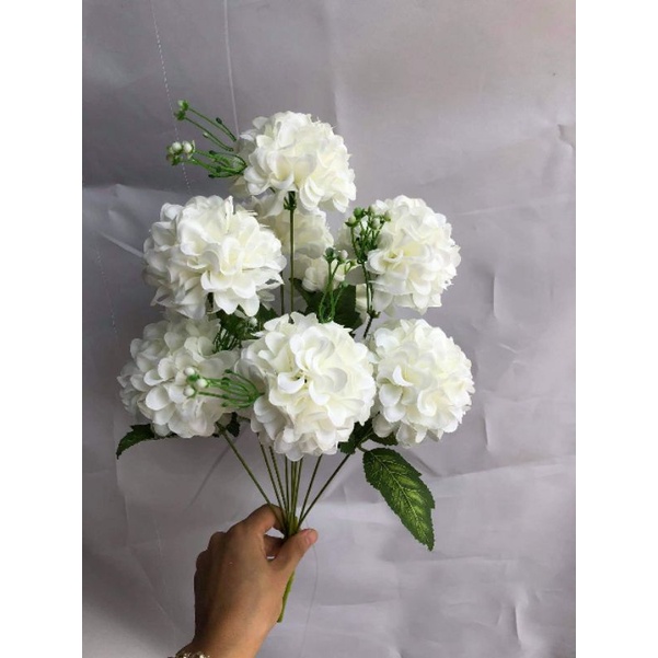 Hoa Cúc Tổ Ong 9 Bông, Thược Dược Lụa Cao cấp 045