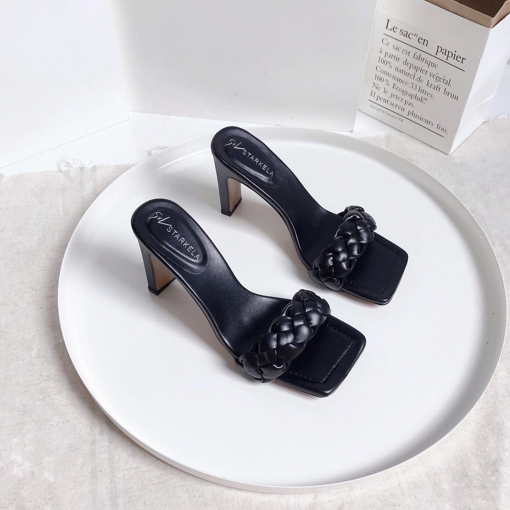 BÁN SỈ DÉP NỮ I GUỐC GÓT DẸT 9P QUAI TẾT DA MỀM  ĐI RẤT SANG CHÂN - 597