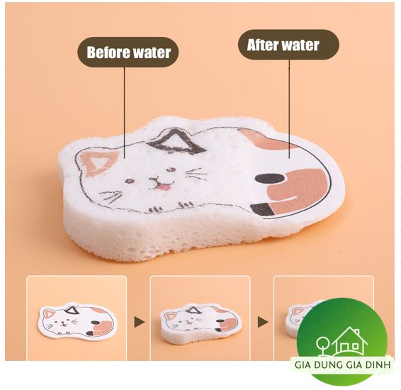 Miếng bọt biển rửa chén hình hoạt họa đáng yêu,