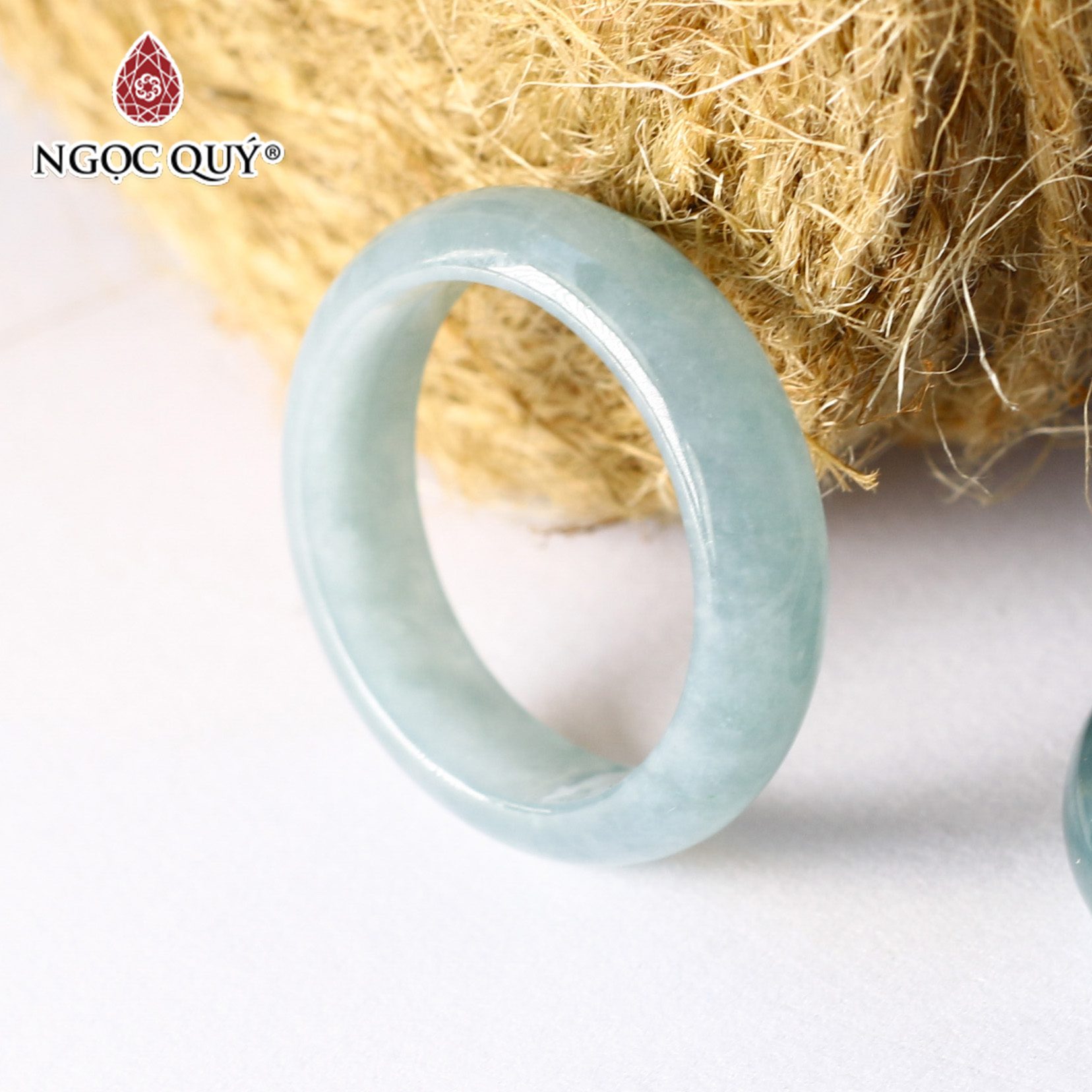 Nhẫn nữ đá Cẩm Thạch Lam Ngọc Jadeite - Ngọc Quý