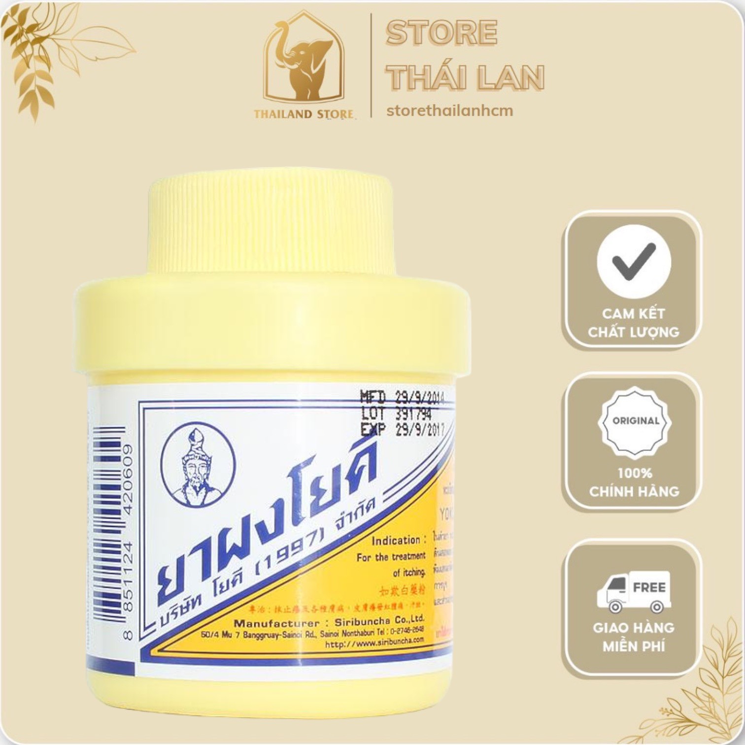 Phấn Yoki khử mùi chân Thái Lan 60gram